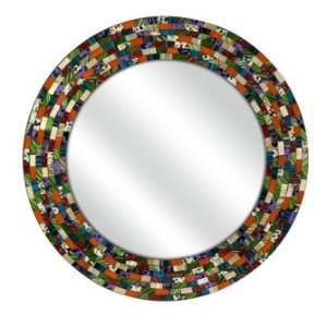  Sarahi Round Handcrafted Mosaic Mirror: Home & Kitchen