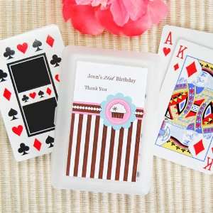  Cupcake Themed Playing Cards with Personalized Labels 