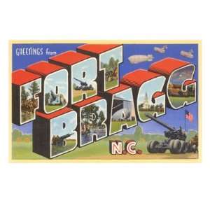  Greetings from Ft. Bragg, North Carolina Giclee Poster 