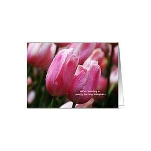  Birthday Party Invitation Daughter   Pink Tulips Card 