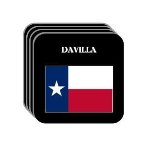  US State Flag   DAVILLA, Texas (TX) Set of 4 Mini Mousepad 