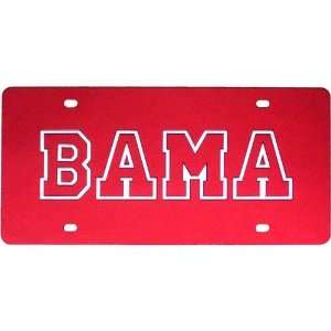   Mirror License Plate W/BAMA in Silver Outline: Sports & Outdoors