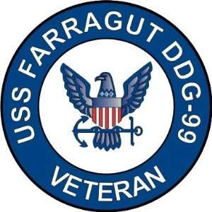  US Navy USS Farragut DDG 99 Ship Veteran Decal Sticker 3.8 