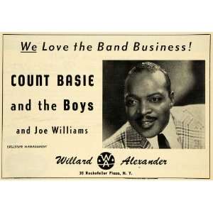 1956 Ad W. Alexander Count Basie Boys Joe Williams Jazz 
