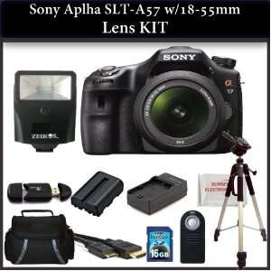 55mm Lens. Package Includes: Sony Alpha SLT A57 DSLR Camera with Sony 