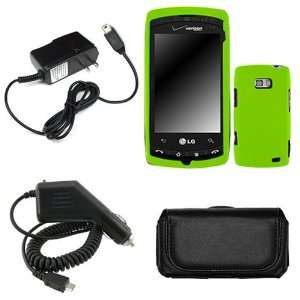  LG Ally VS740 Combo Rubber Feel Neon Green Protective Case 
