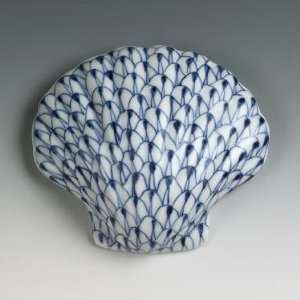  Andrea By Sadek Porcelain Blue Net Seashell Figurine 