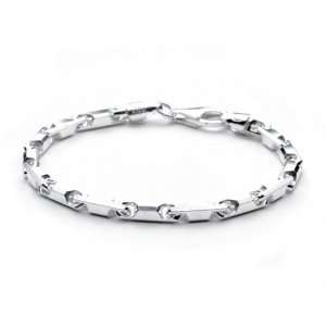   Jewelry Sterling Silver 18 Gauge Barrel Links Chain Bracelet: Jewelry