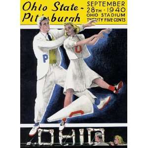  1940 Ohio State Buckeyes vs. Pittsburgh Panthers 22 x 30 