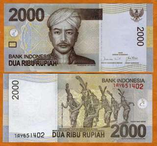 Indonesia, 2000 (2,000) Rupiah, 2009, P NEW, UNC  