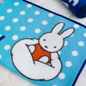  [Miffy   Blue] Coral Fleece Baby Throw Blanket (28.7 by 39 