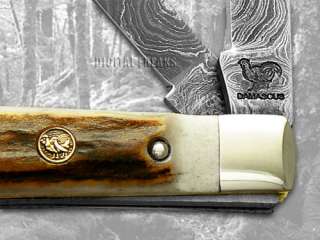HEN & ROOSTER AND Stag Damascus Doctor Pocket Knives  