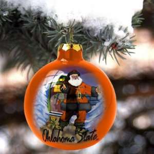  Oklahoma State Cowboys Hand Painted Glass Ornament Sports 