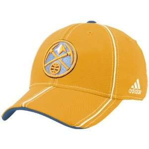  adidas Denver Nuggets Gold Structured Trimmed Flex Fit Hat 