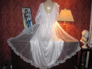   Sz 4X Honeymoon Nylon Chiffon Nightgown Peignoir Robe Set Negligee NWT