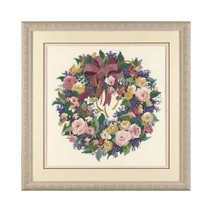  Wreath of Roses   Crewel Embroidery Kit: Home & Kitchen