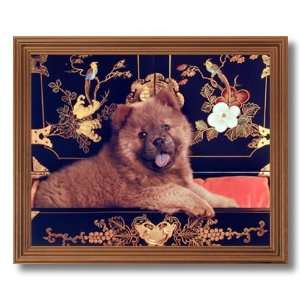  Chow Puppy Dog Kids Room Animal Pet Wall Picture Oak 