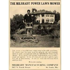   Ad Milbradt Manufacturing Power Lawn Mower Cutter   Original Print Ad