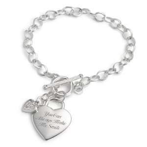  Personalized Diamond Accent Heart Bracelet Gift Jewelry