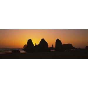 com Silhouette of Rock Formations at Sunset, Pacific Ocean, Boardman 