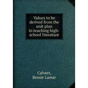   plan in teaching high school literature: Bessie Lamar Calvert: Books