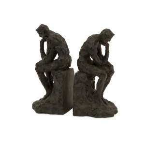  Rodin Thinker Sculpture Statue Bookends   Set of 2
