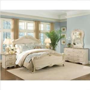 : Rococo Eastern King Panel Bed In Cream Finish by Standard Furniture 