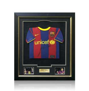 Framed Lionel Messi hand signed Barcelona mini shirt  