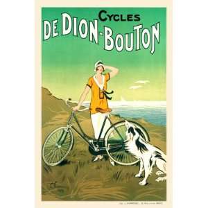  Cycles DeDion Bouton Vintage Giclee Bicycle Poster 