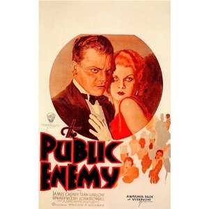 The Public Enemy Vintage James Cagney Jean Harlow Movie Poster  