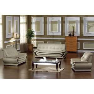  3pc Contemporary Modern Leather Sofa Set, V 3912 S1