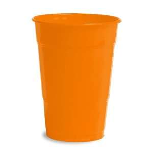  Sunkissed Orange Plastic Beverage Cups   16 oz Bulk 