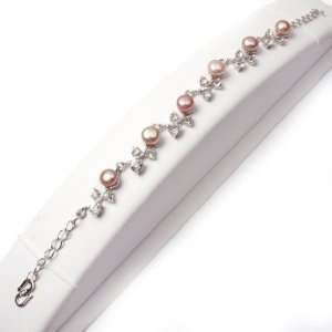   Cane Flower Shape White Gold Plated Bracelet 8 Fashion DIY Jewelry