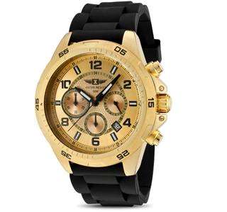 by Invicta 10015 003 Gold Dial 18K Rose Gold Plated Silicone Strap 