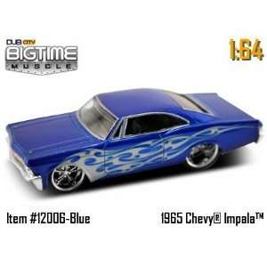   Dub City Big Time Muscle Blue 65 Chevy Impala 1:64 Die Cast Car: Toys