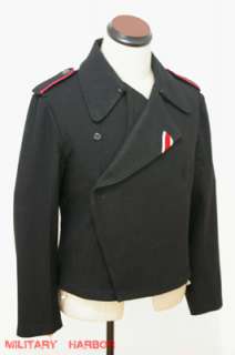 WWII German Heer panzer black wool wrap/jacket 48R  