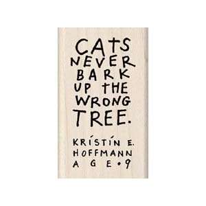  CATS NEVER BARK SCRAPBOOKING WOOD MOUNTED RUBBER STAMP 