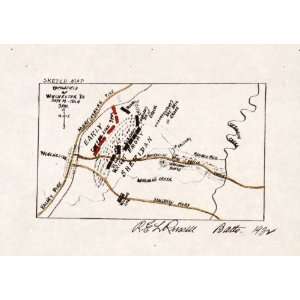  Civil War Map Battlefield of Winchester, Va. Sept. 19 
