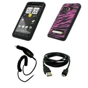  HTC Evo 4G   Hot Pink and Black Zebra Stripes Design Soft 