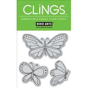  Hero Arts Cling Stamps Butterflies Arts, Crafts & Sewing