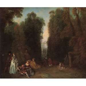 Hand Made Oil Reproduction   Jean Antoine Watteau   32 x 26 inches 