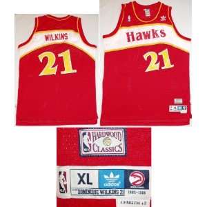  Dominique Wilkins Adidas Hawks Red Swingman Jersey: Sports 