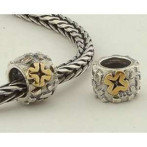  925 Sterling Silver with 14k Gold Plated European Style Vermeil 