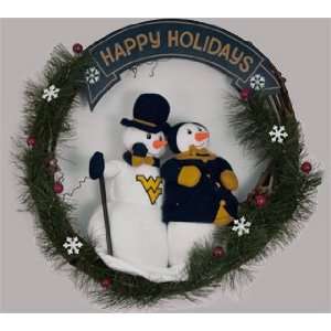  WVU Snowman Christmas Wreath