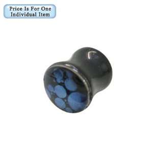  Holographic Ear Plug with Blue Dots Design   PLH2 Jewelry