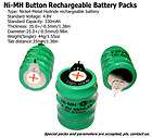 3X Ni MH Button Rechargeable Battery w/tabs 4.8V 330MAH
