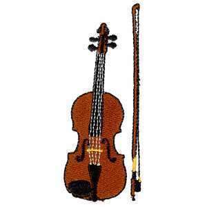 Violin Musical Instrument Embroidered Iron On Patch  