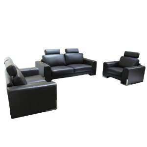   Sofa, Loveseat, Chair 3 Piece Mocca Bonded Leather: Home & Kitchen