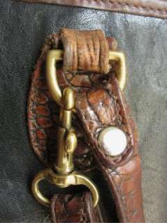   Leather with Brown Croc Trim Satchel / Tote Bag Handbag Purse  