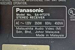 Panasonic AM FM Stereo Receiver Tuner Amplifier Amp SA HT275  